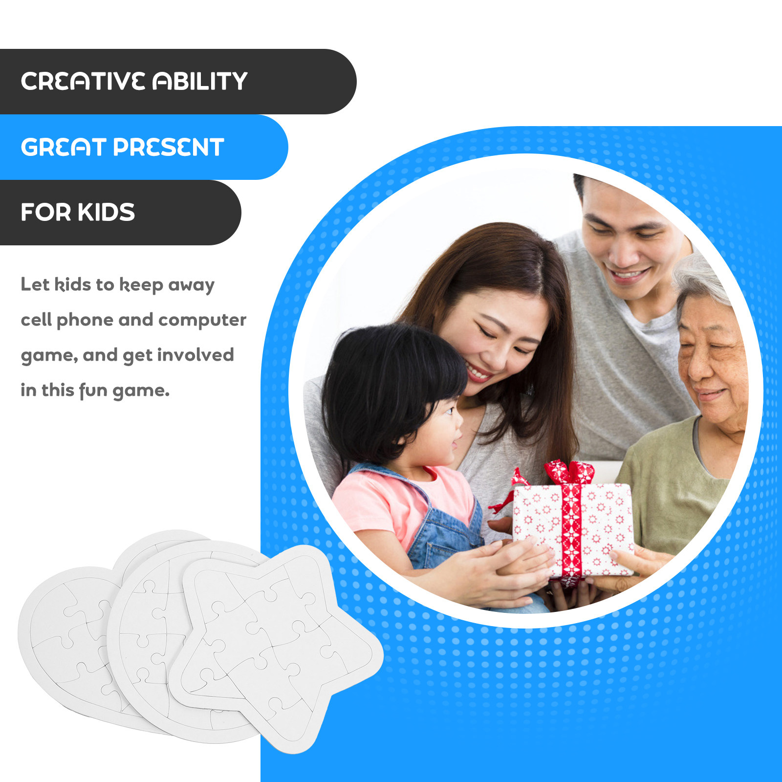 6Pcs Cartoon Blank DIY Drawing – обзор и цена Puzzle Blank White