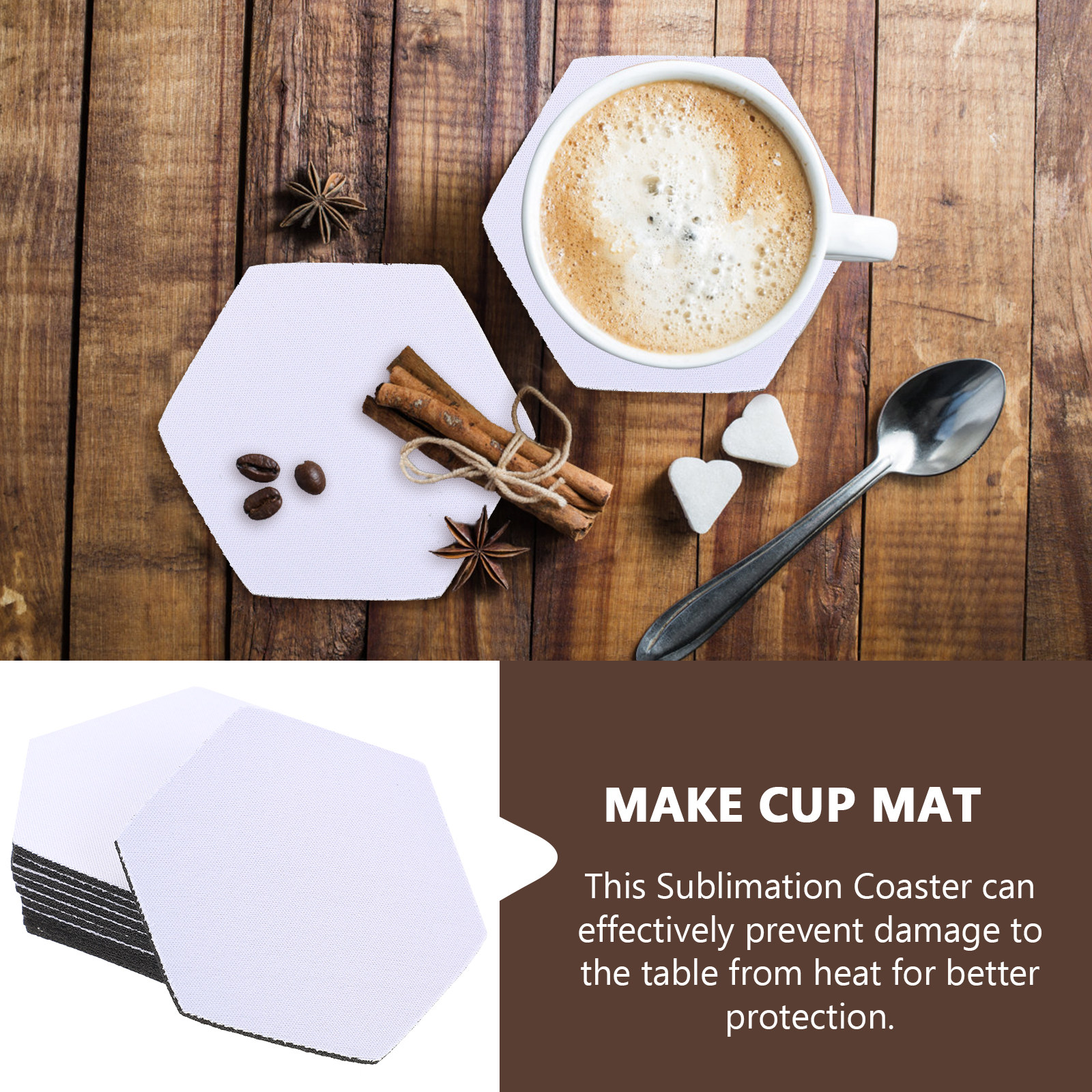 10Pcs Heat Transfer Coasters S – обзор и цена Coaster Sublimation Blank