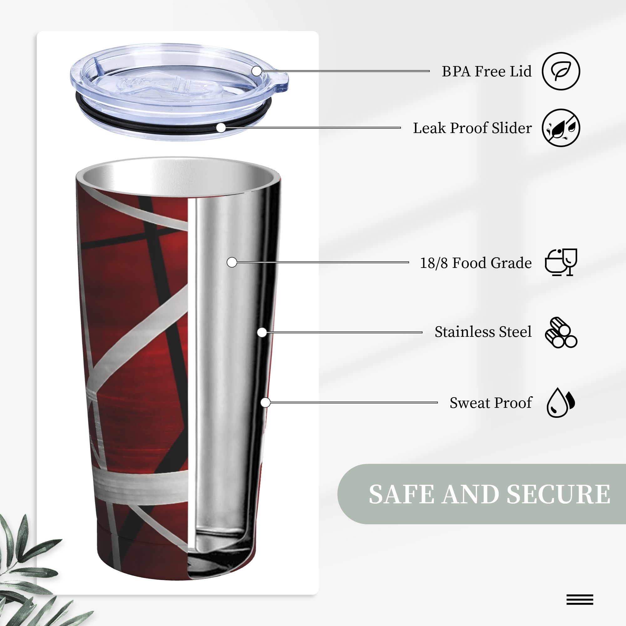 V-Van Halens Red Black White T – обзор и цена Tumbler 20Oz White