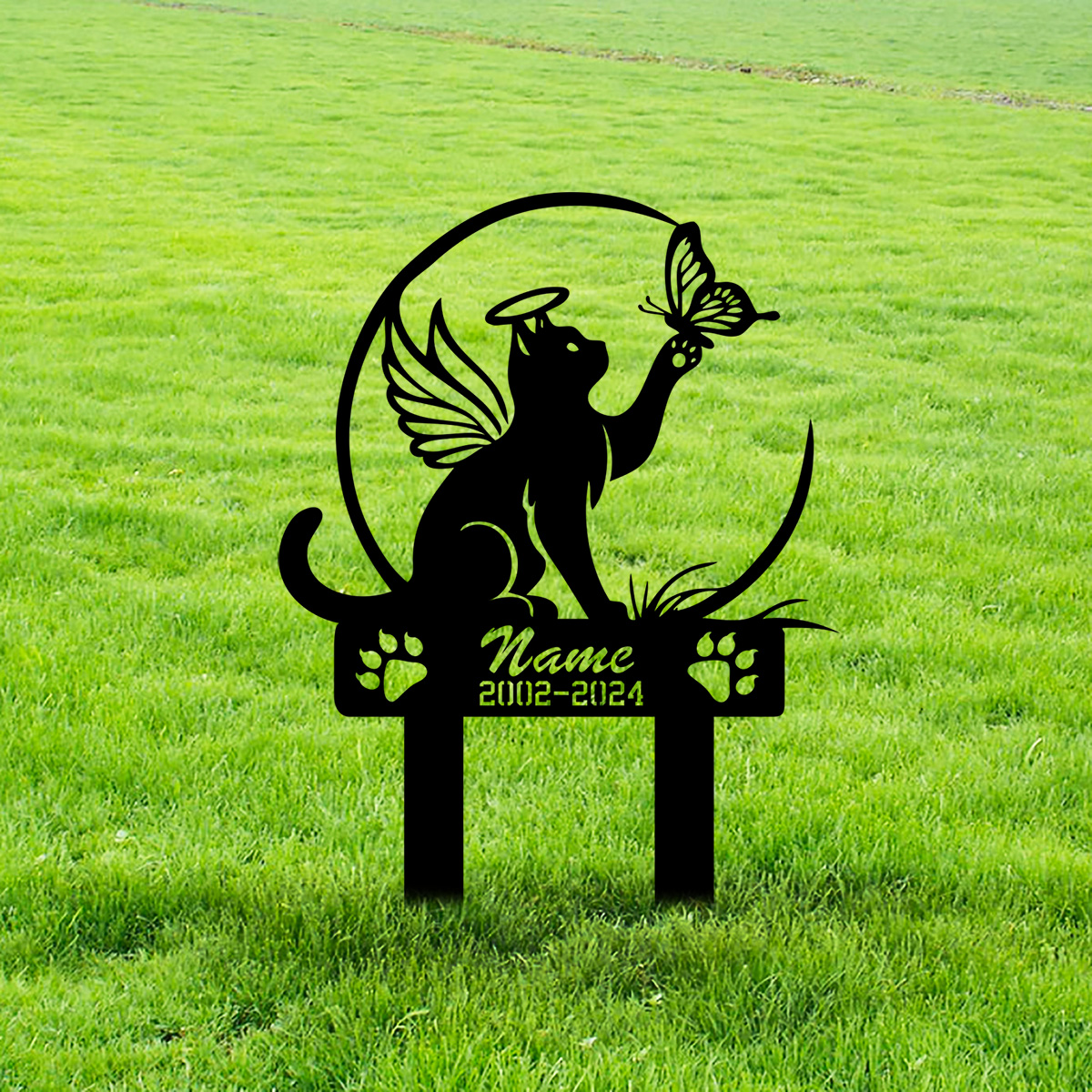 Cat Garden Stake - Metal Cat w – обзор и цена Yard Sign Blank