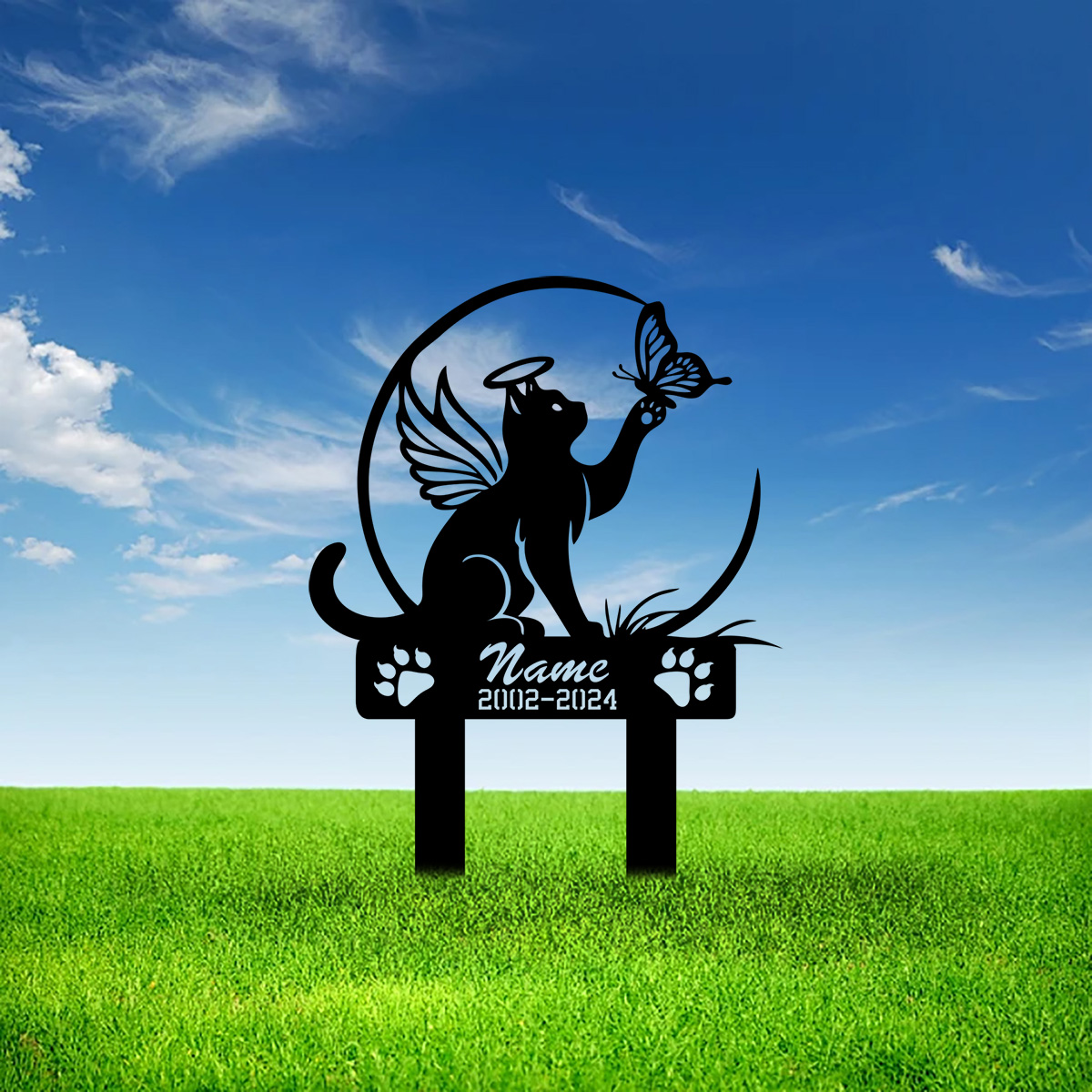 Cat Garden Stake - Metal Cat w – обзор и цена Yard Sign Blank