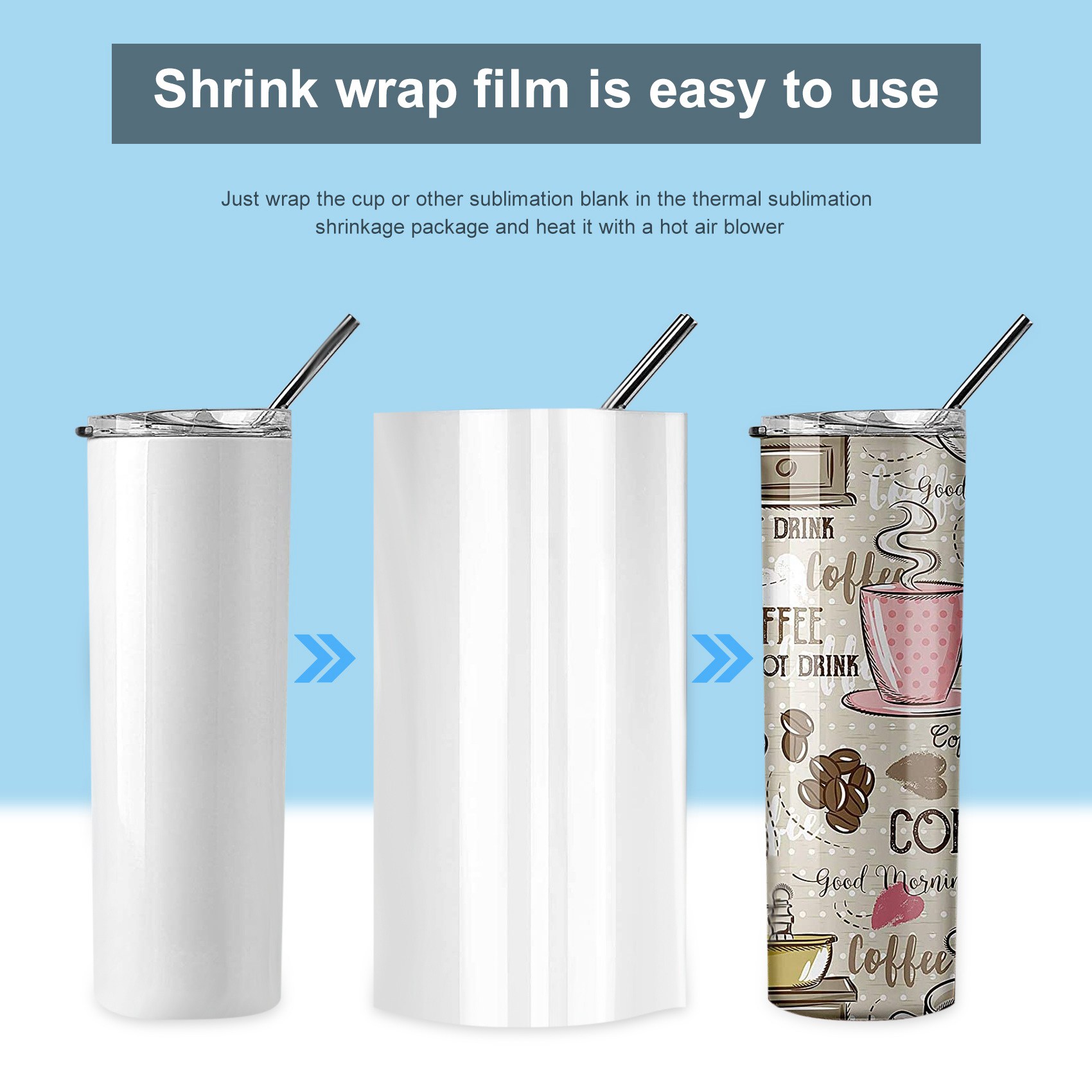 ABHI-30Pcs Sublimation Shrink  – обзор и цена Sublimation Mug White